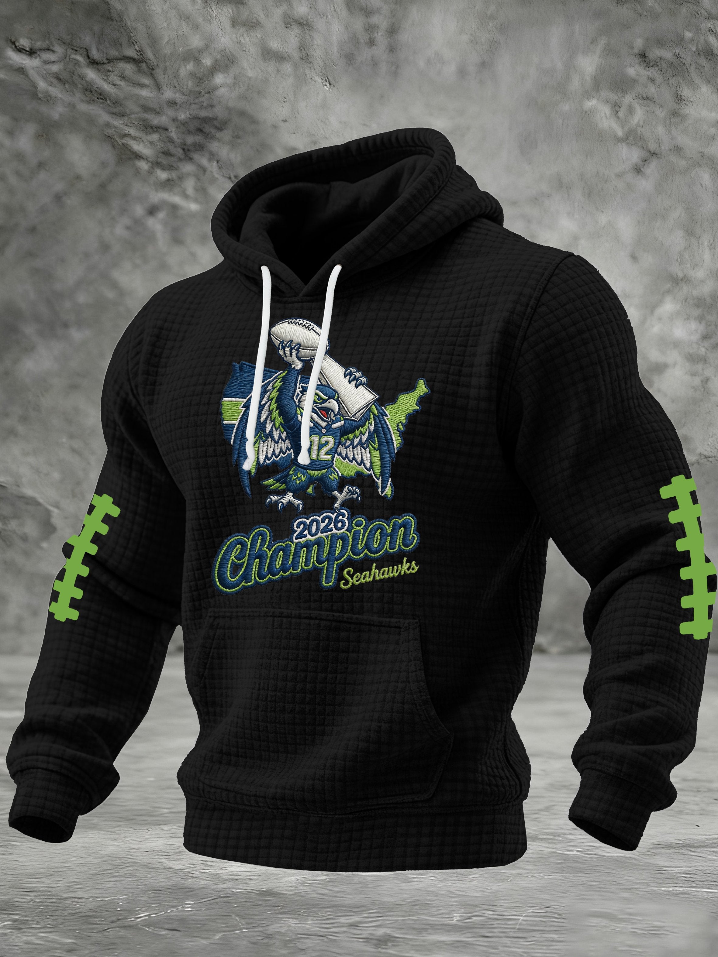 Men's Football Print Hooded Sweatshirt