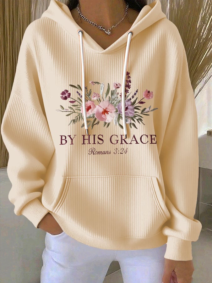 Women's Faith Print Casual Hoodie