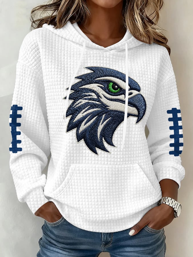 Women's Football Print Hoodie Sweatshirt