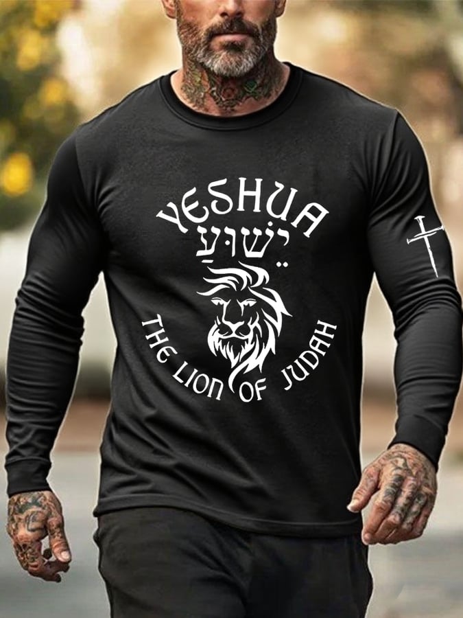 🔥Buy 3 Get 15% Off🔥Men's Retro Faith Cross Print Crew Neck T-Shirt