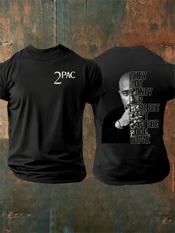 🔥Buy 3 Get 15% Off🔥Men's 2Pac Rapper Print T-Shirt