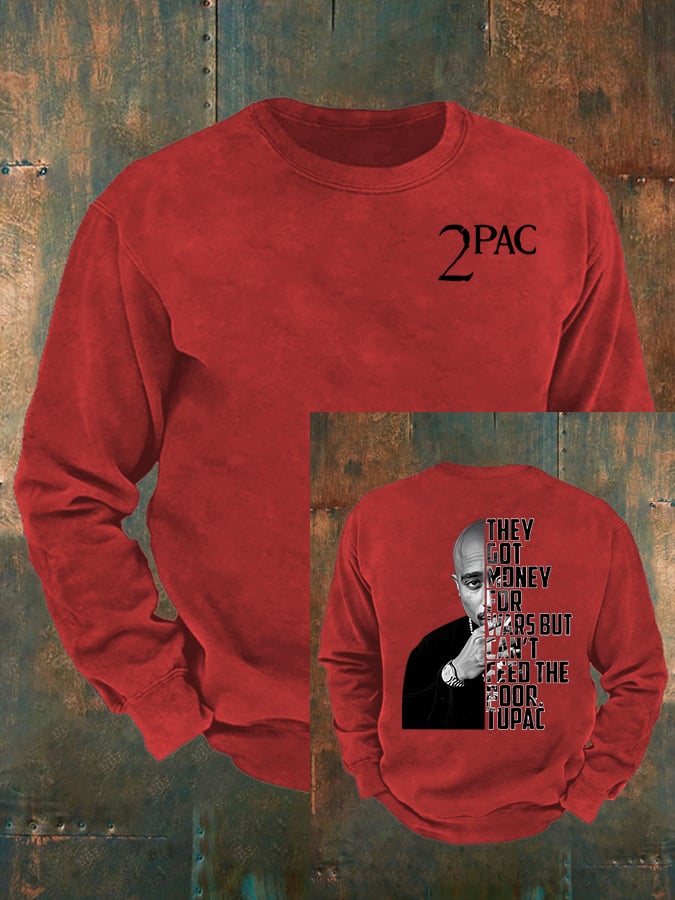 🔥Buy 3 Get 15% Off🔥Men's 2Pac Rapper Print Sweatshirt