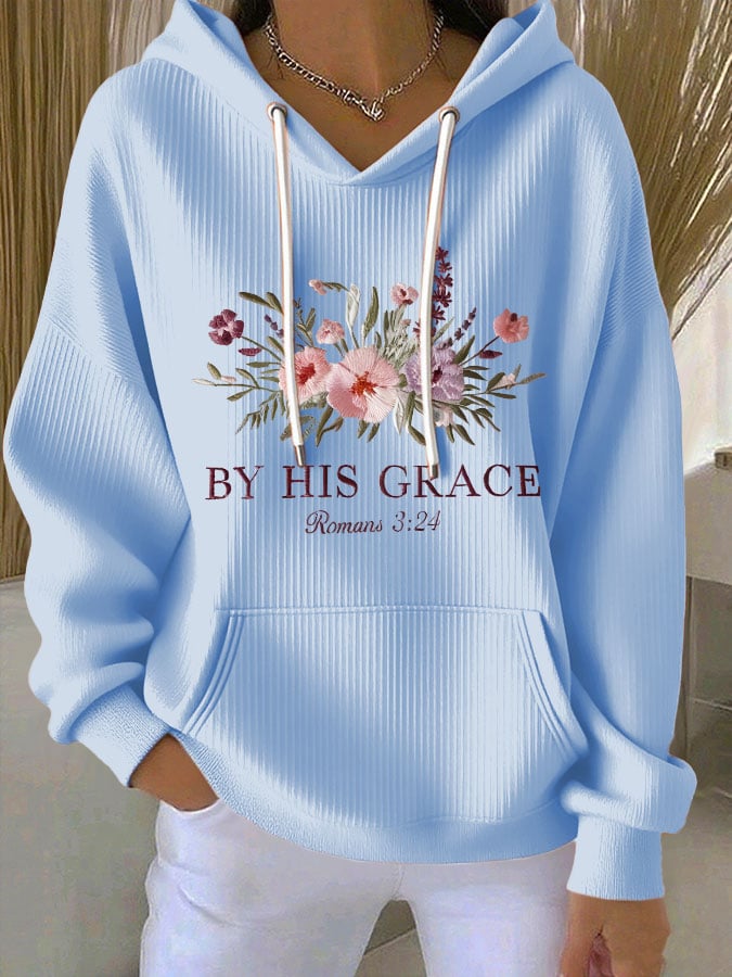 Women's Faith Print Casual Hoodie