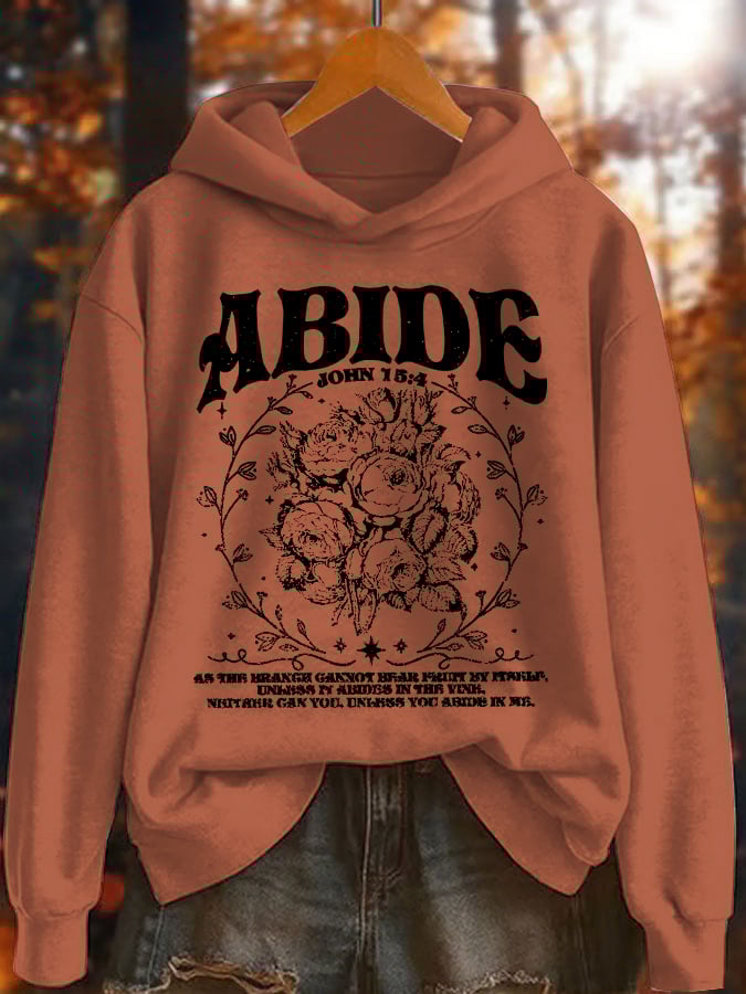 Women's John 15:4 Print Hoodie