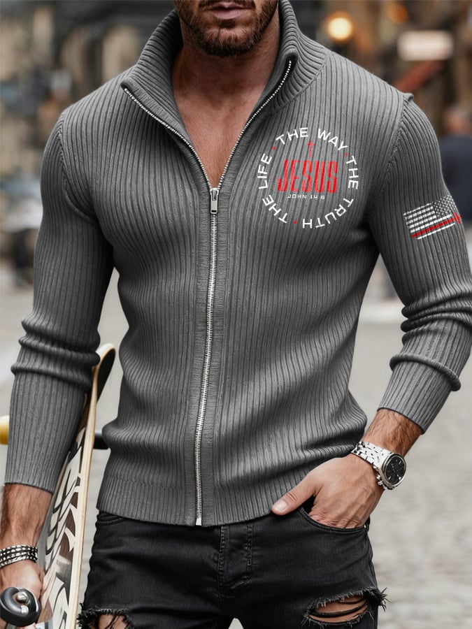 Men's Casual Christian Faith Print Top