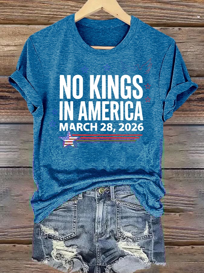 🔥Buy 3 Get 15% Off🔥Women's NO KINGS IN AMERICA Print T-Shirt
