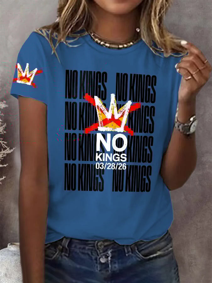 🔥Buy 3 Get 15% Off🔥Retro No Kings Day March 28 2026 Print T-Shirt