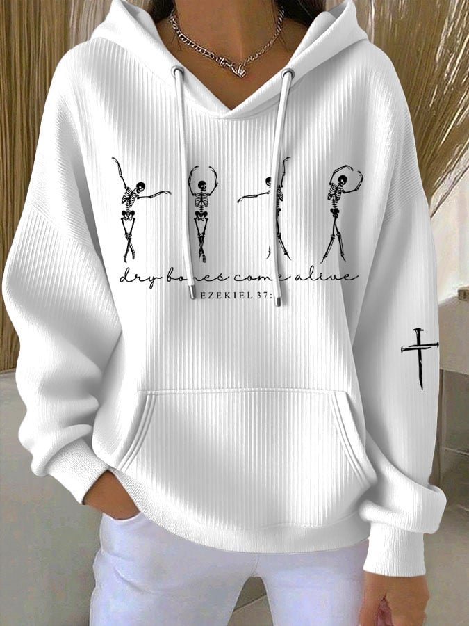 Women's Faith Print Casual Hoodie