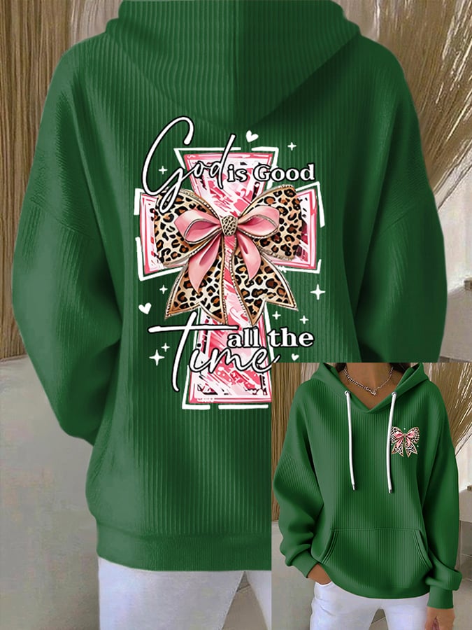 Women's God Is Good All The Time Print Casual Hoodie Sweatshirt