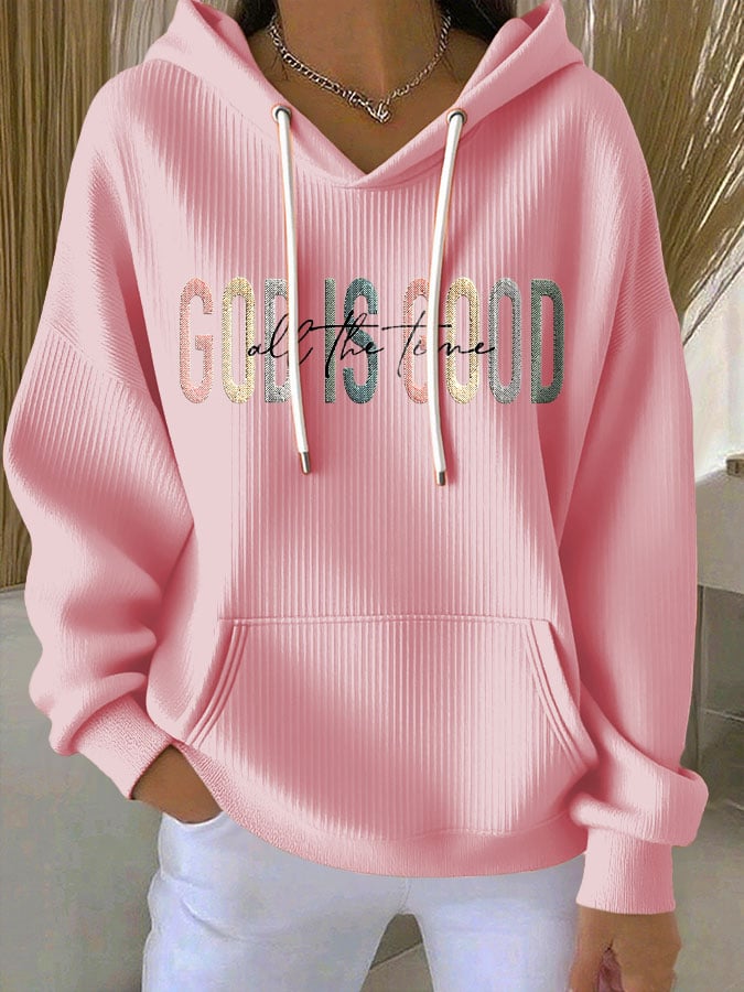 Women's Faith Print Casual Hoodie