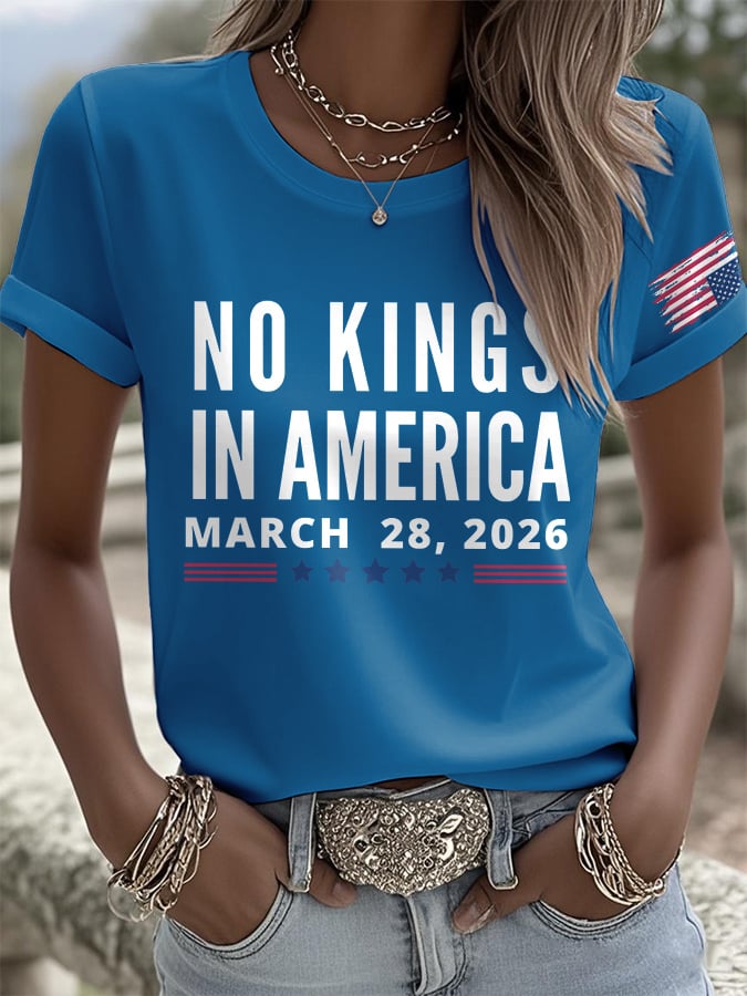 🔥Buy 3 Get 15% Off🔥Retro No Kings In America March 28 2026 Print T-Shirt