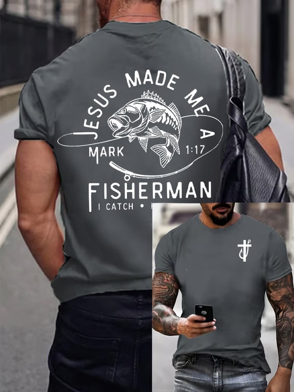 Men'S fishing Casual Faith Short-Sleeved T-Shirt