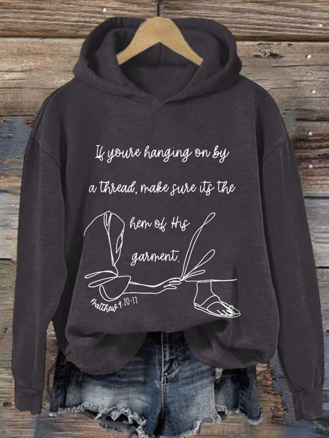 Women's Faith Hem of His Garment Print Hoodie
