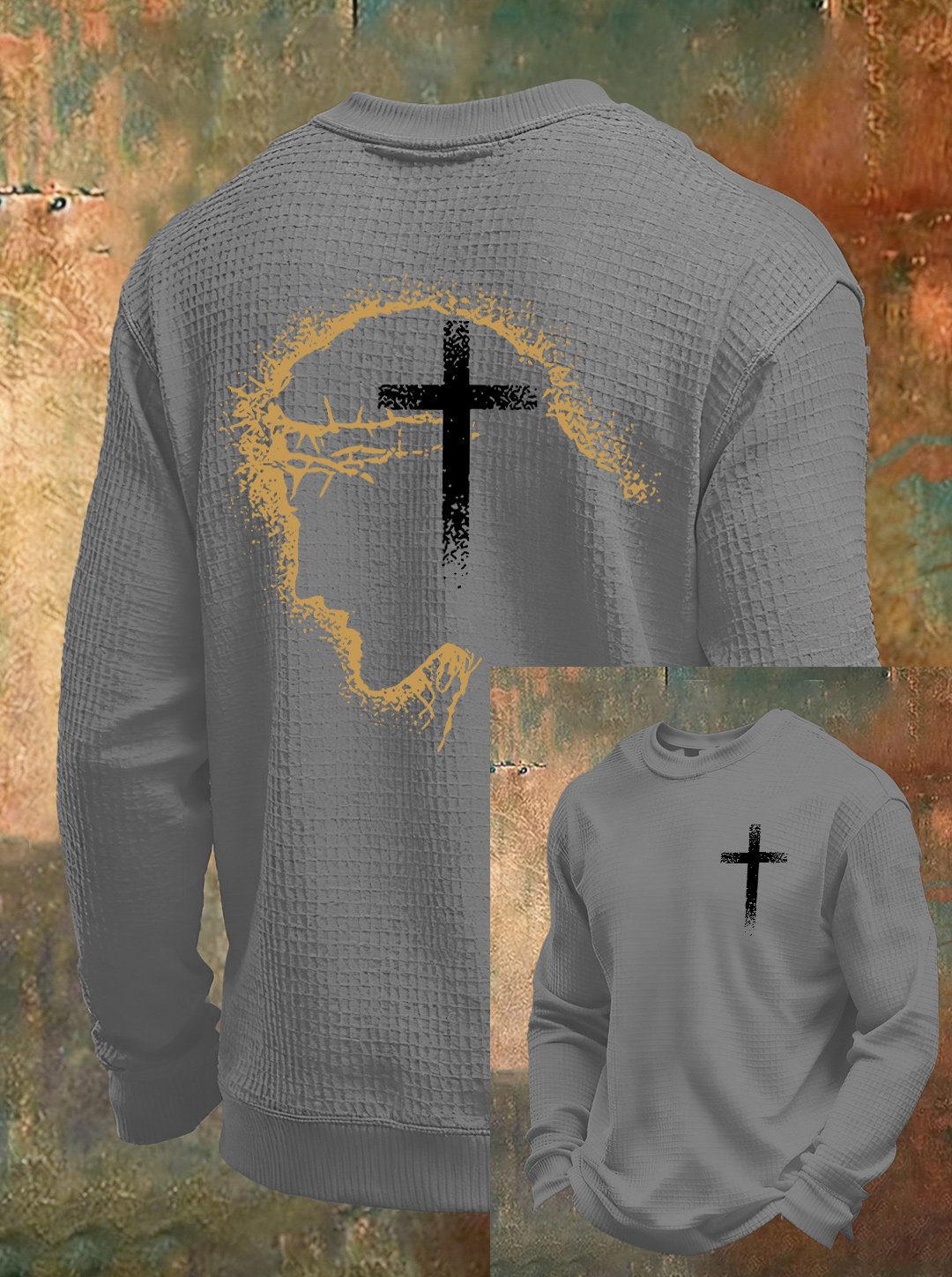 Men's Football Waffle Long Sleeve T-Shirt