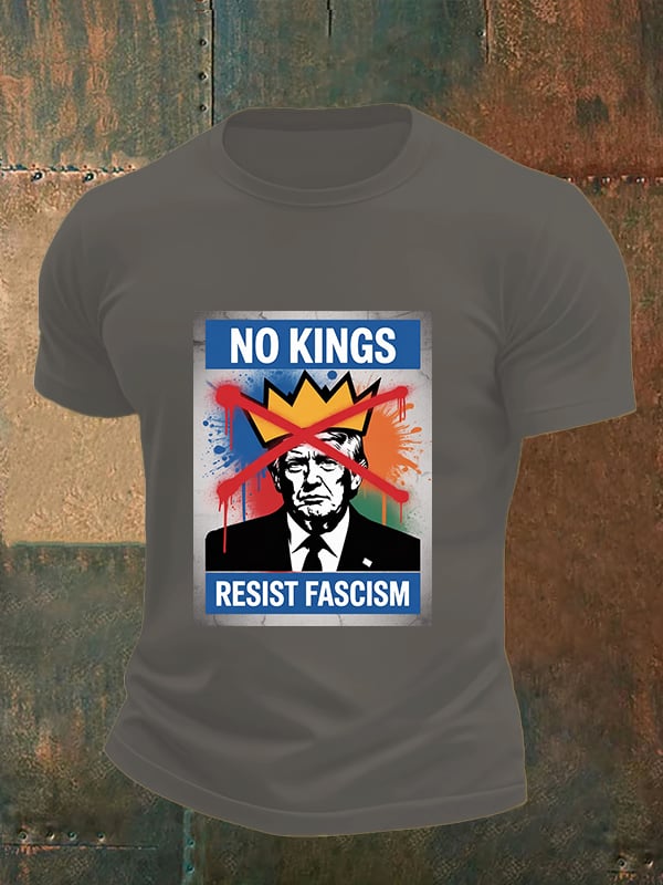🔥Buy 3 Get 15% Off🔥Men's NO KINGS RESIST FASCISM T-shirt