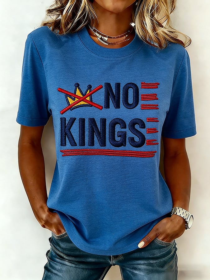 🔥Buy 3 Get 15% Off🔥Women's No King Print Retro Short-Sleeve T-Shirt