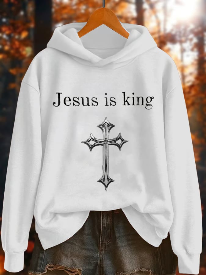 Women's Casual Jesus Is King Warm Sweatshirt