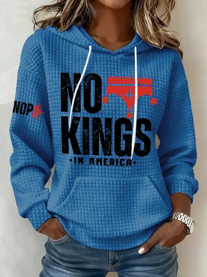 🔥Buy 3 Get 15% Off🔥Retro No Kings In America Print Hoodie