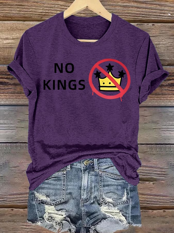 🔥Buy 3 Get 15% Off🔥Women's NO KINGS Print T-Shirt