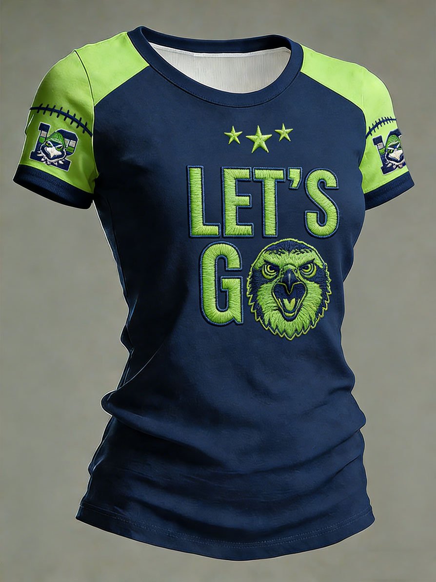 Women's Fashion Seattle Football Fan Crew Neck T-Shirt