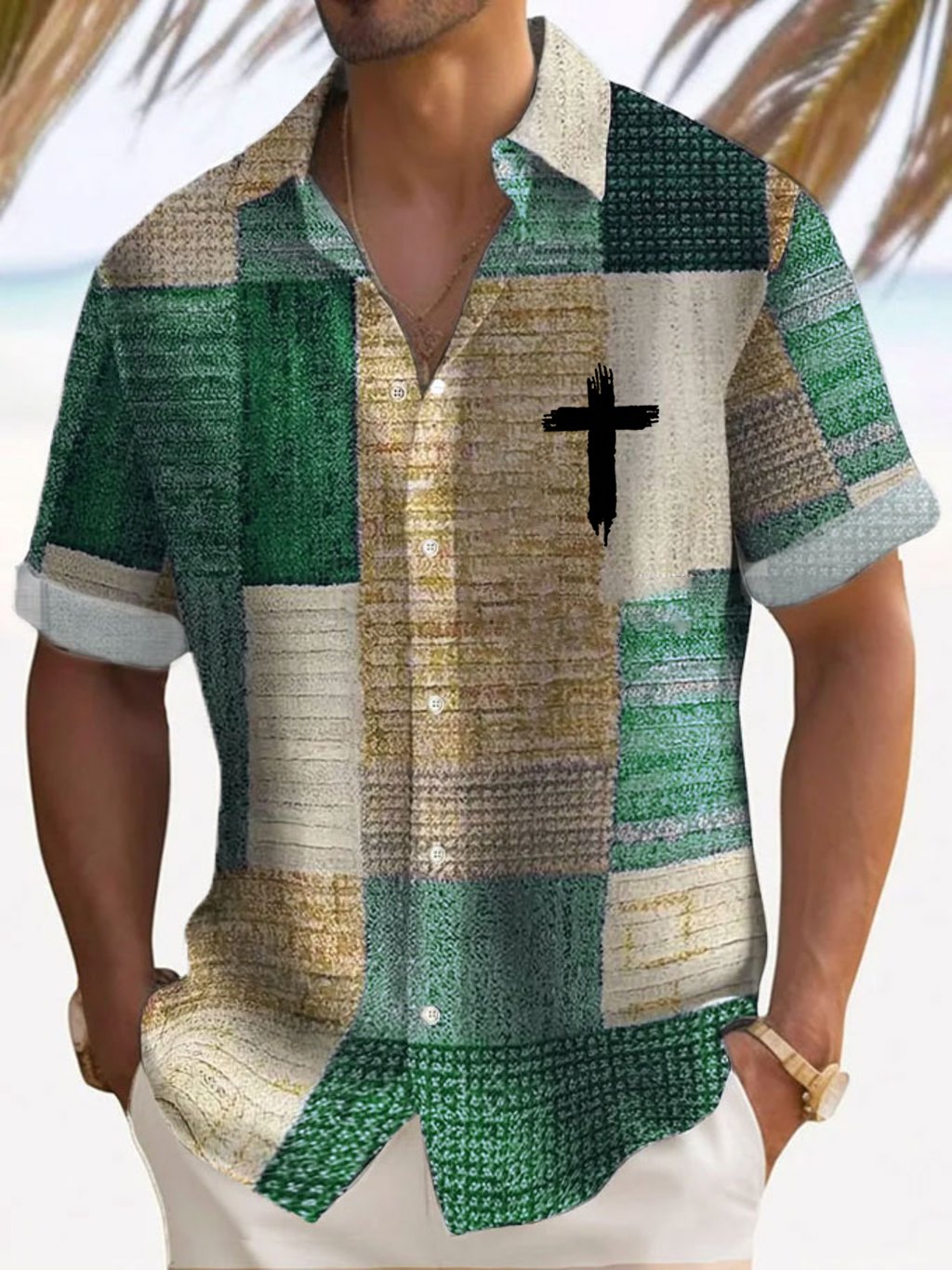 🔥Buy 3 Get 15% Off🔥Men's Casual Faith Hawaiian Vacation Shirt
