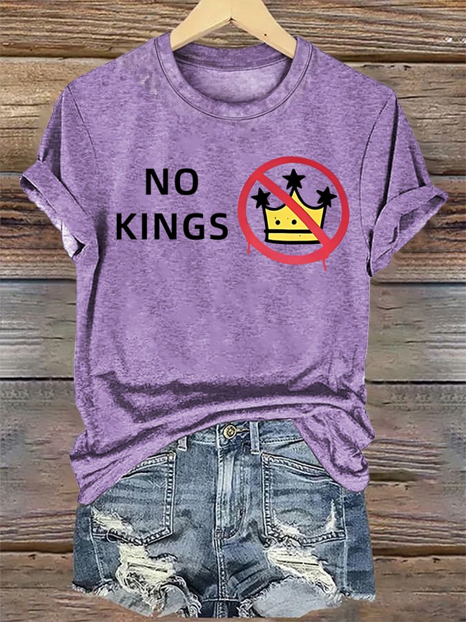 🔥Buy 3 Get 15% Off🔥Women's NO KINGS Print T-Shirt