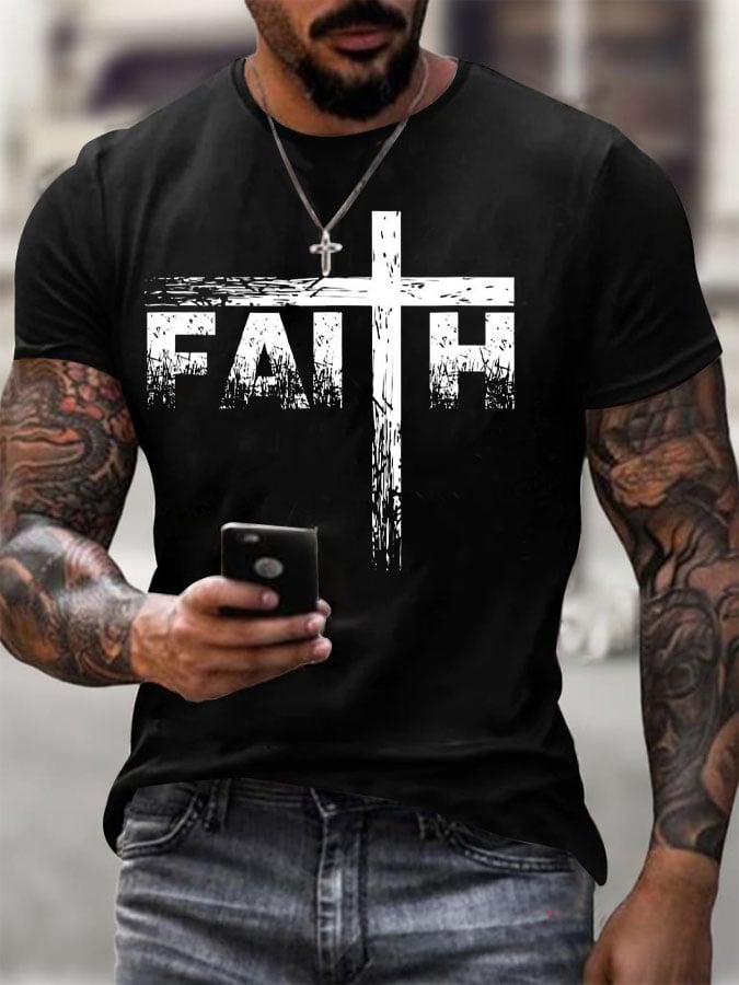 🔥Buy 3 Get 15% Off🔥Men's Faith Print T-Shirt