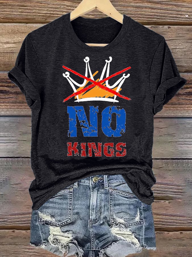 🔥Buy 3 Get 15% Off🔥Women's NO KINGS Print T-Shirt