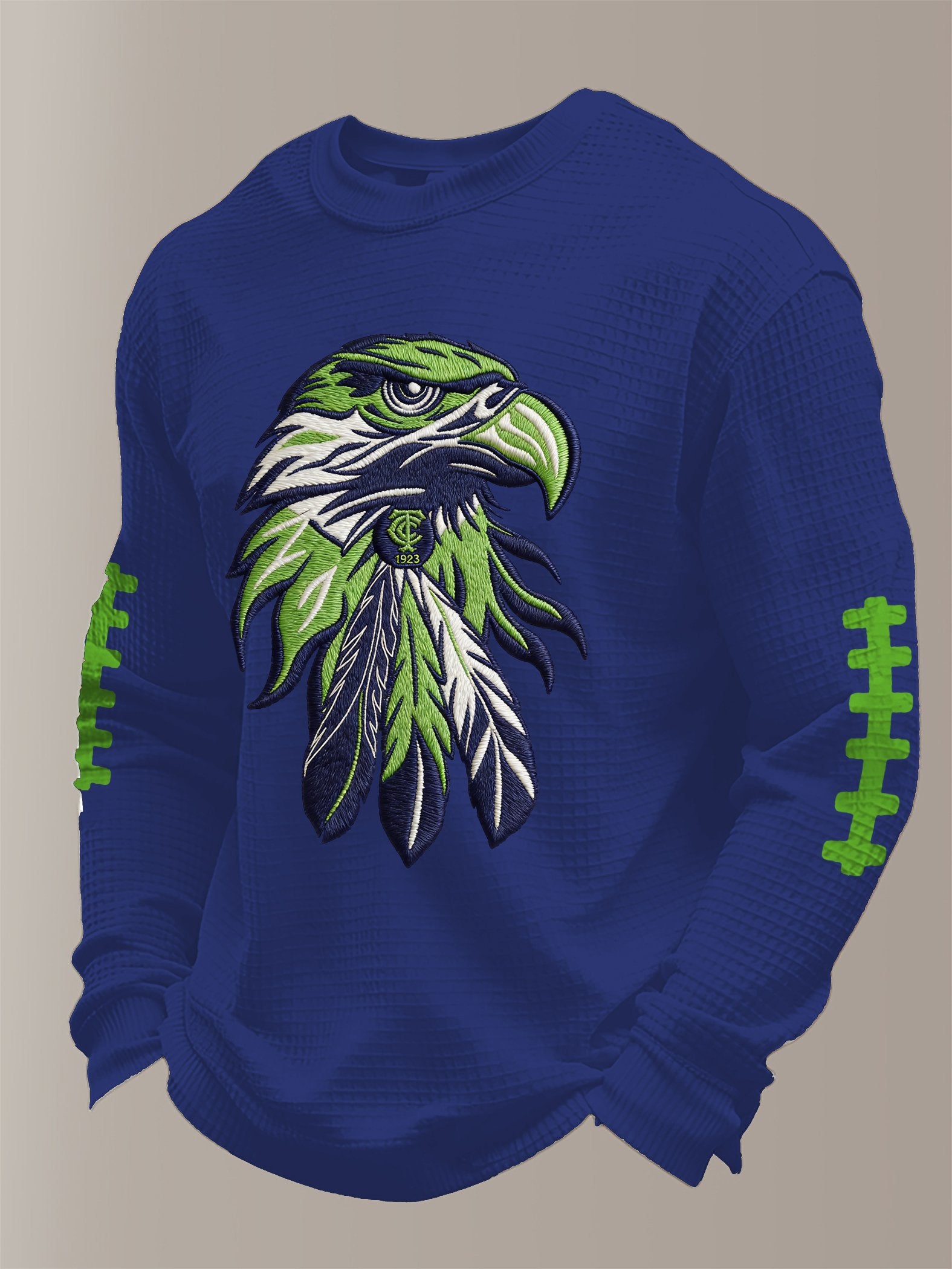 Men's Football Waffle Fabric Long-sleeved T-shirt