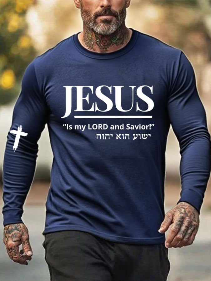 🔥Buy 3 Get 15% Off🔥Men'S Jesus Is My Lord And Savior Print Crew Neck T-Shirt