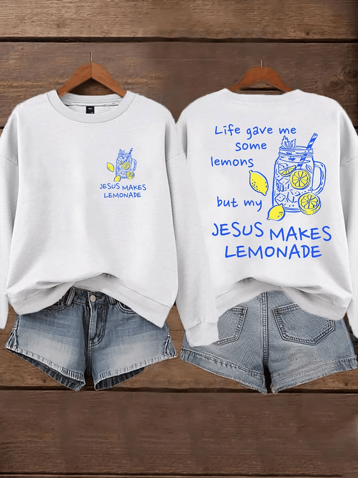 Women's Life Gave Me Some Lemons, But My Jesus Turned Them Into Lemonade Faith Print Hoodie
