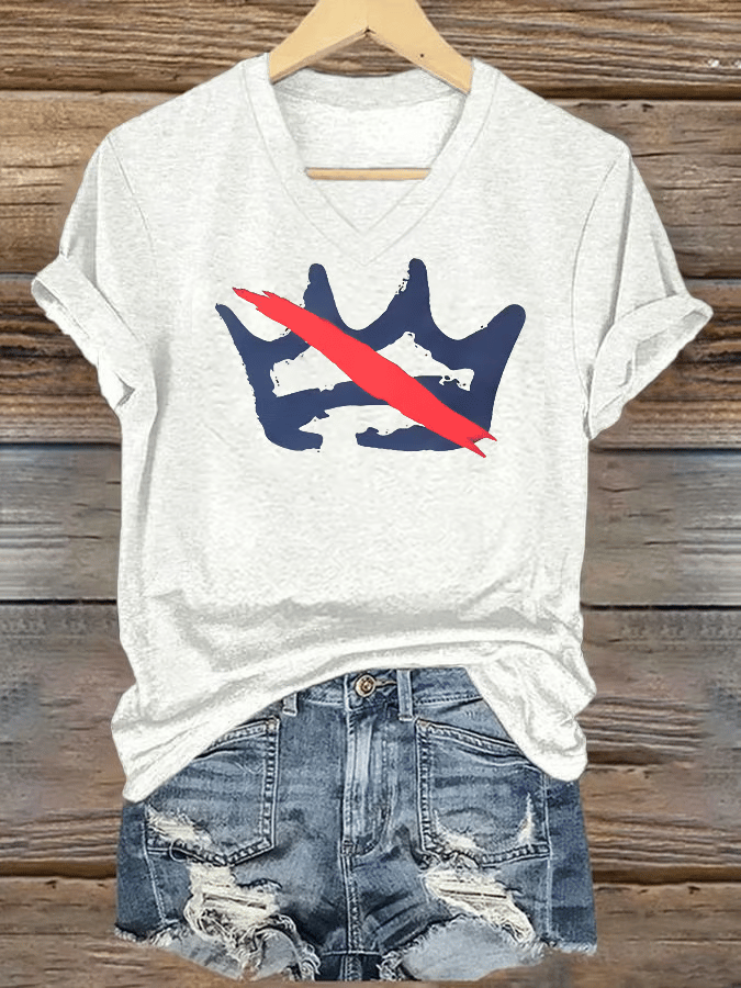 🔥Buy 3 Get 15% Off🔥Women's FDT NO KINGS Printed Casual V-Neck T-Shirt