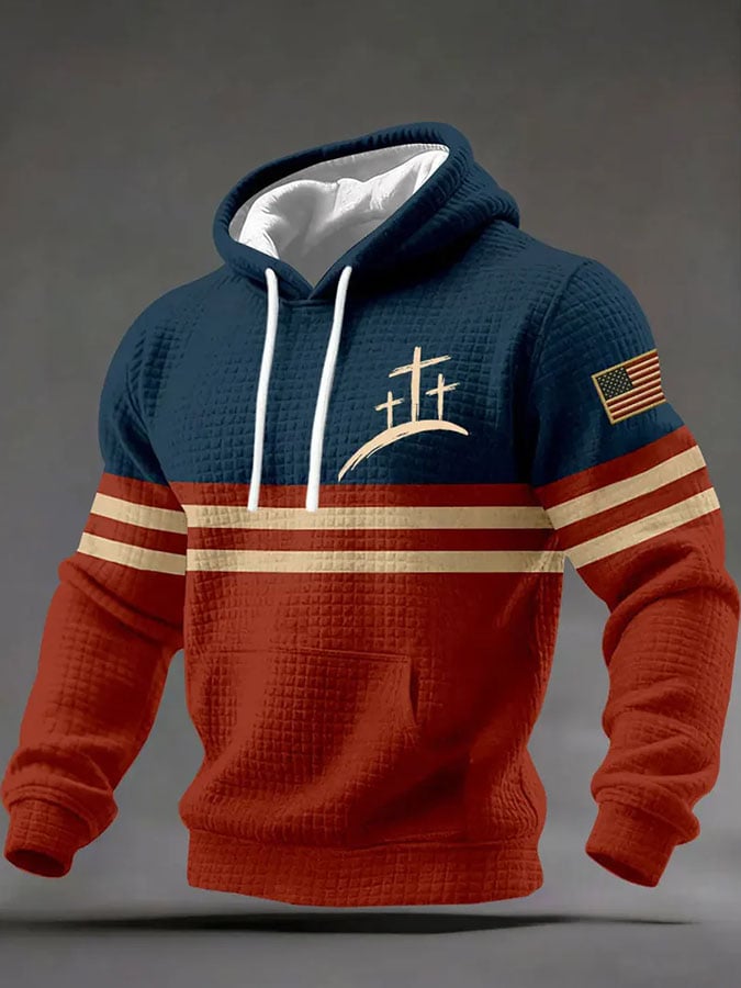 Men'S Casual Printed Hooded Sweatshirt