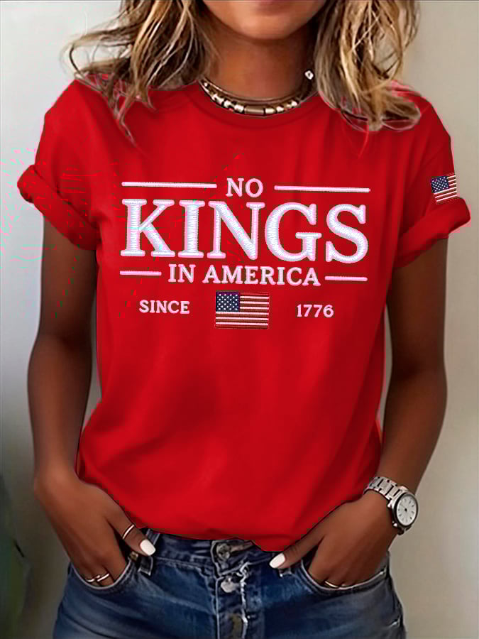 🔥Buy 3 Get 15% Off🔥Women's No Kings Print T-Shirt