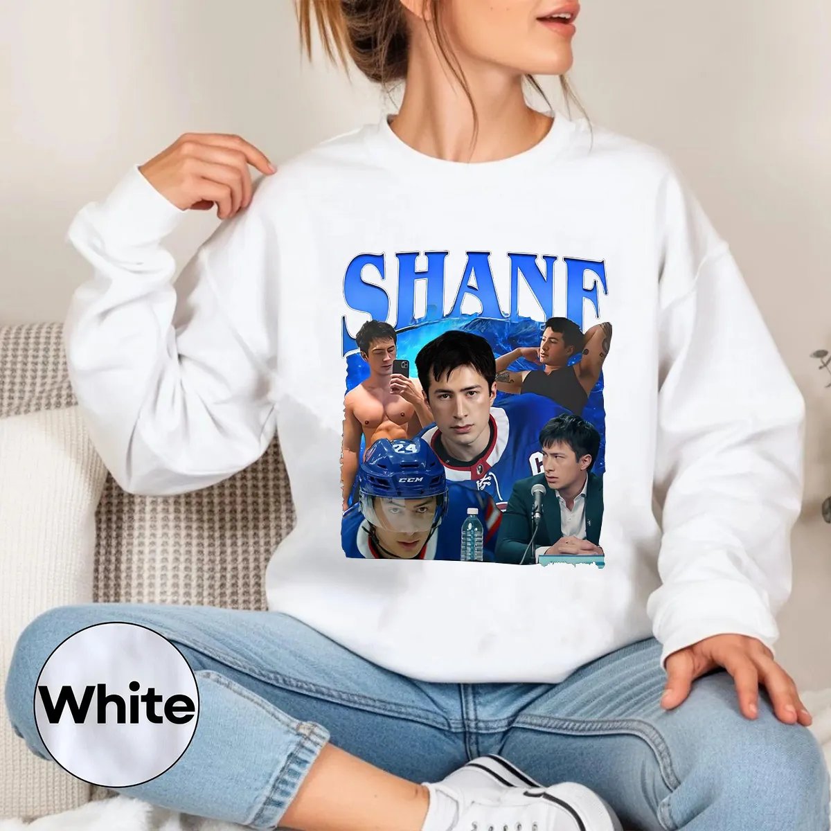 Hockey Romance Print Casual Sweatshirt