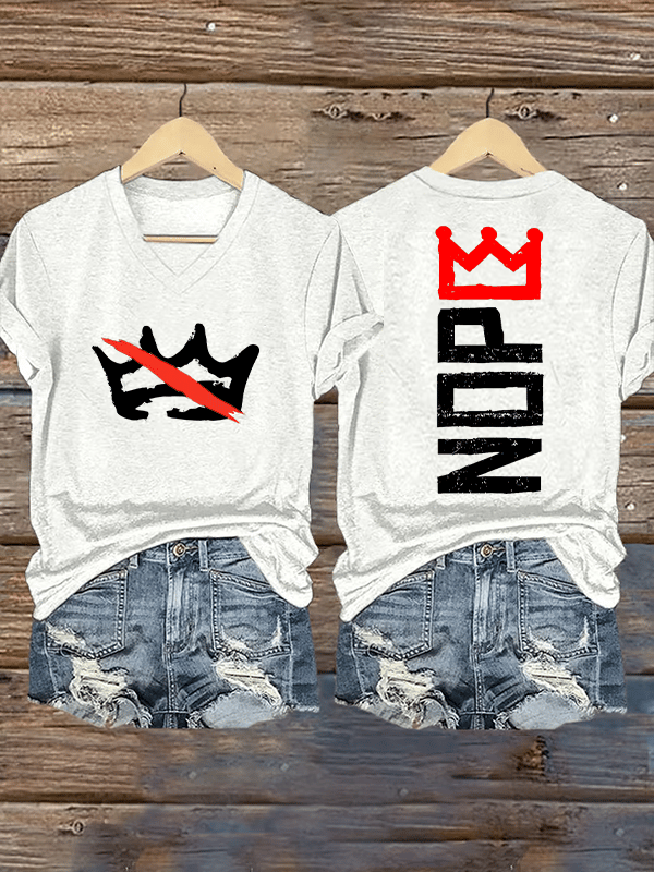 🔥Buy 3 Get 15% Off🔥Women's Nope, No Kings In America Print T-shirt