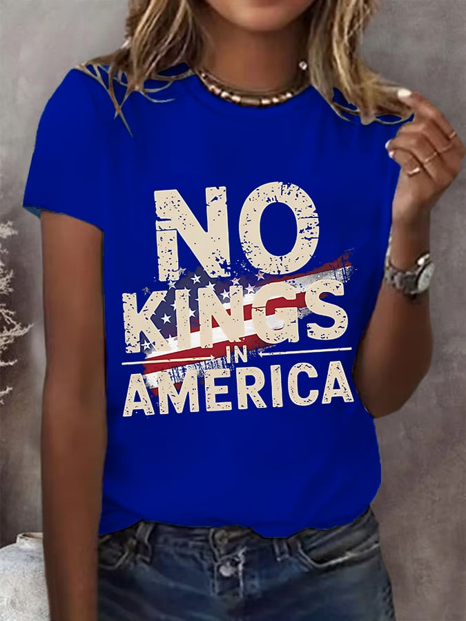 🔥Buy 3 Get 15% Off🔥Women's America has No Kings Printed Casual T-Shirt