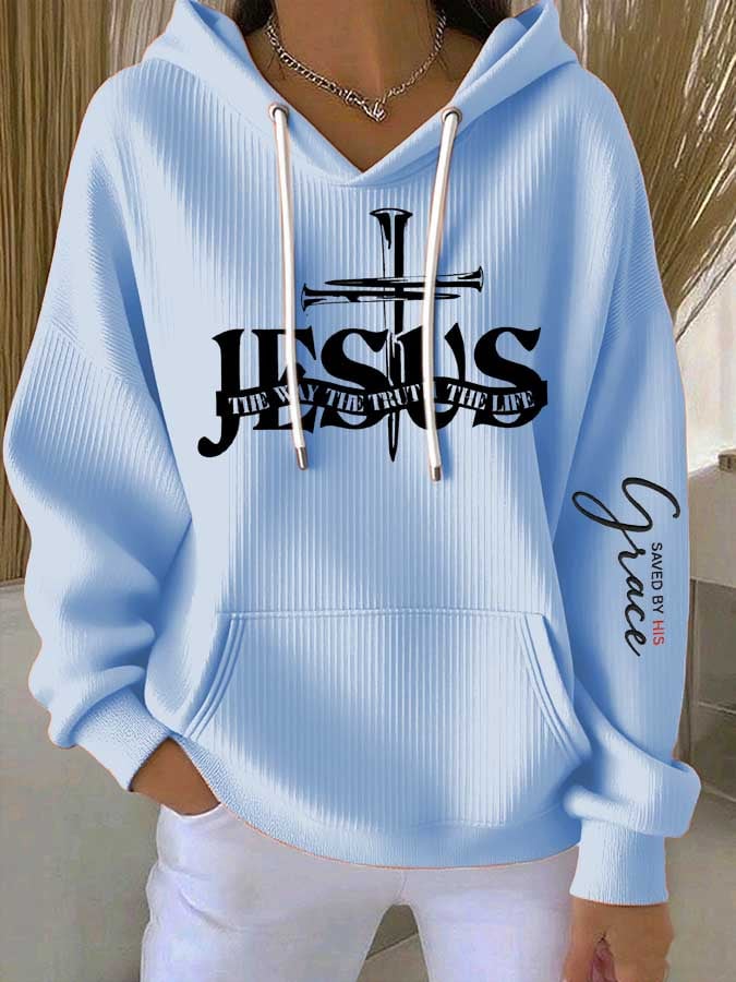Women's Jesus Printed Casual Sweatshirt