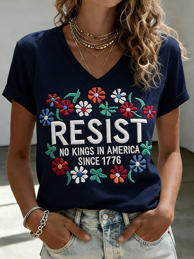 🔥Buy 3 Get 15% Off🔥Women's With No King Pattern Print Retro T-Shirt