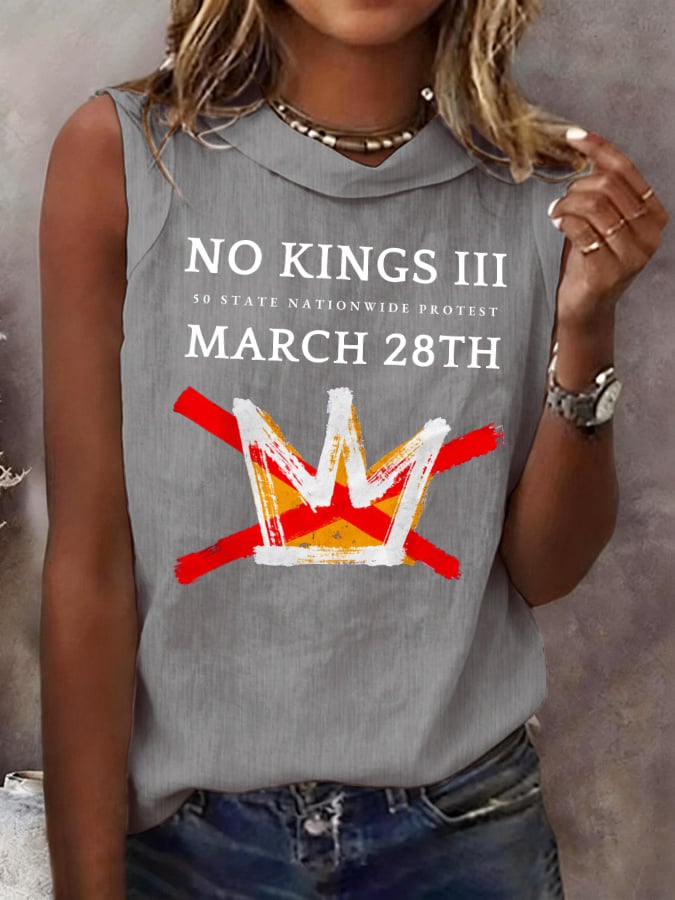 🔥Buy 3 Get 15% Off🔥Retro No Kings III 50 State Nationwide Protest March 28th Print Tops Tank