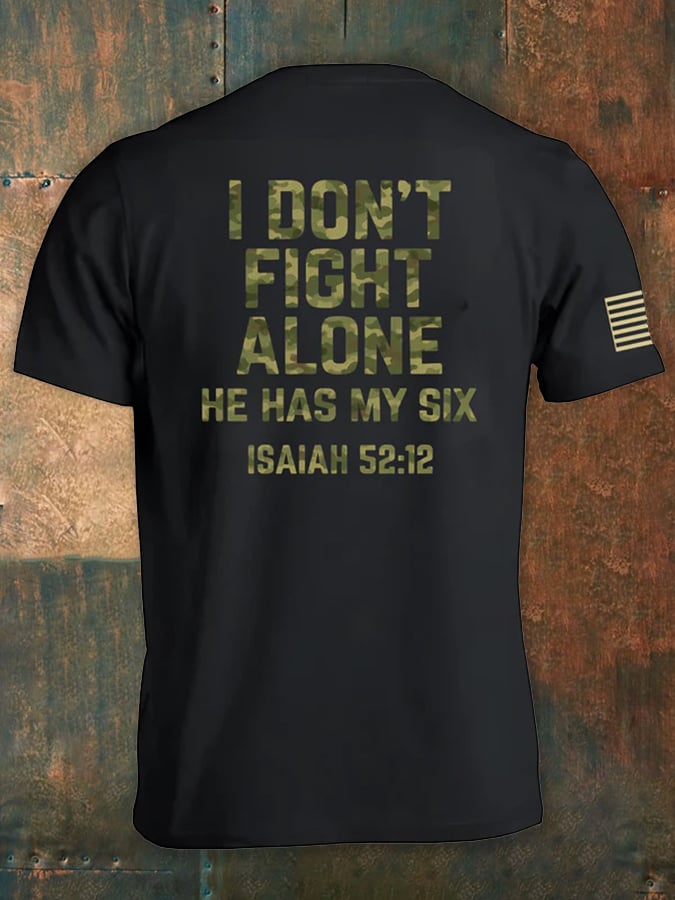 🔥Buy 3 Get 15% Off🔥🔥Hot Sale Picks 🔥I Don'T Fight Alone, He Covers Me Christian Faith Print Men'S Short-Sleeved T-Shirt