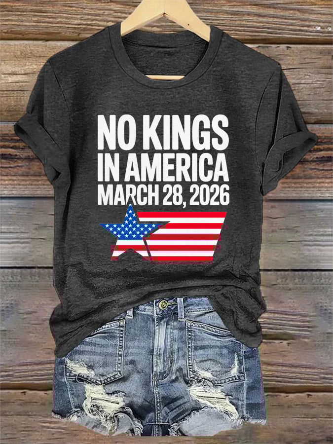 🔥Buy 3 Get 15% Off🔥Women's No Kings Day March 28 2026 Print T-Shirt