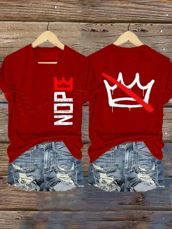 🔥Buy 3 Get 15% Off🔥Women's Nope, No Kings In America Print T-shirt