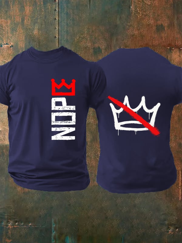 🔥Buy 3 Get 15% Off🔥Men's Nope, No Kings In America Print T-shirt
