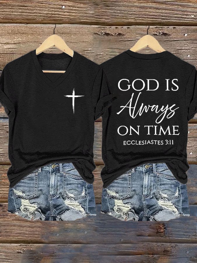 Women's God Is Always On Time T-Shirt