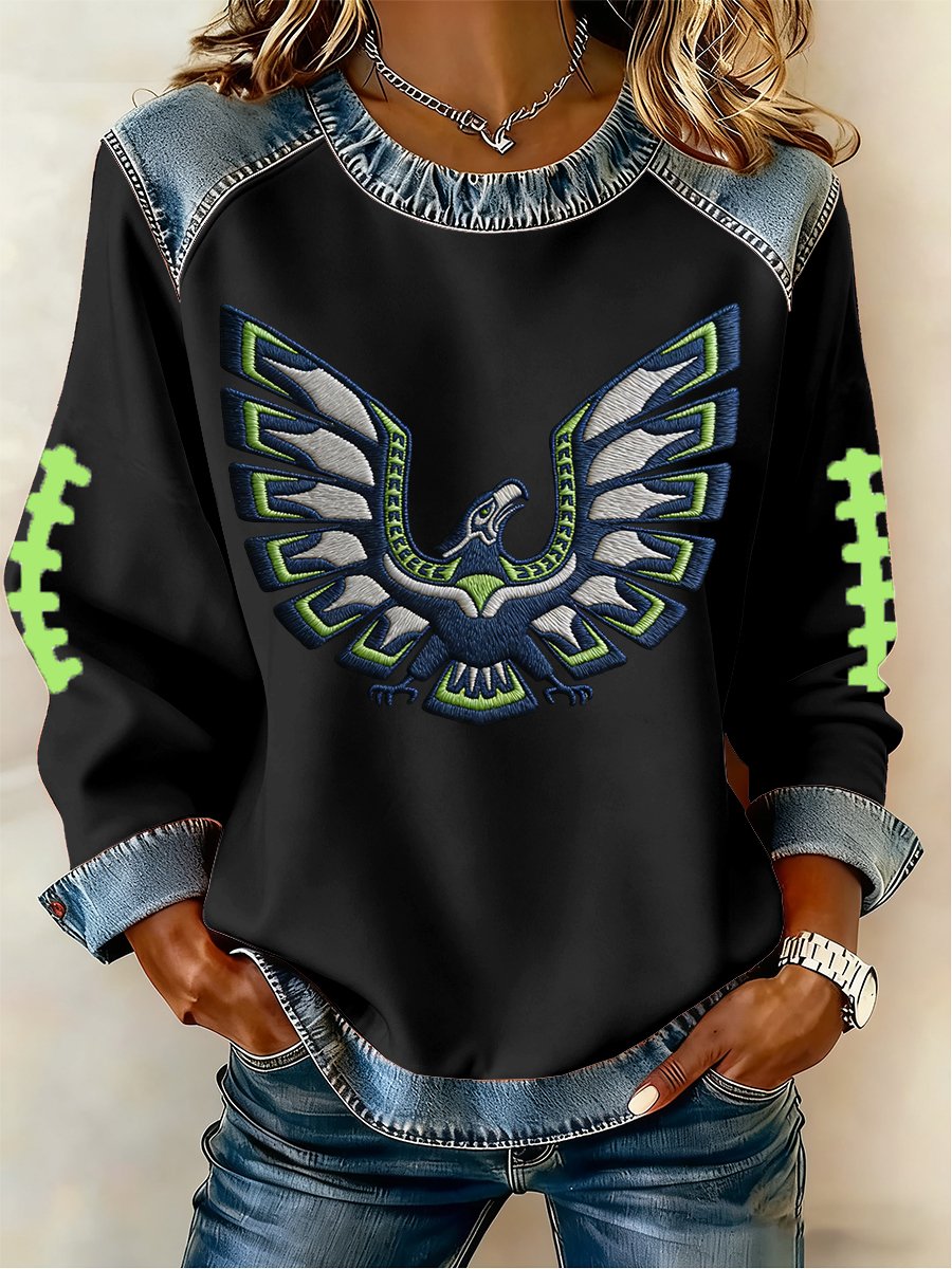 Women's Football Print Sweatshirt