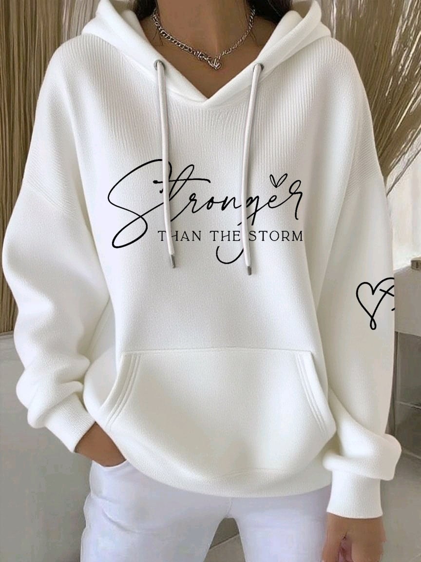 Women's Faith Striped Casual Hooded Sweatshirt
