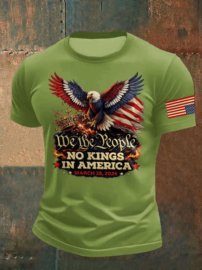 🔥Buy 3 Get 15% Off🔥Men's Retro We The People No Kings In America March 28 2026 Print T-Shirt