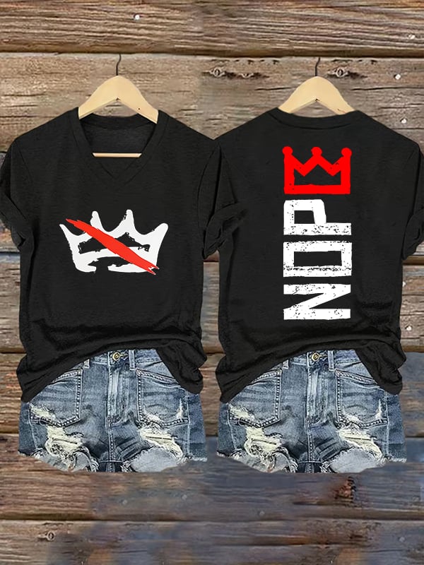 🔥Buy 3 Get 15% Off🔥Women's Nope, No Kings In America Print T-shirt