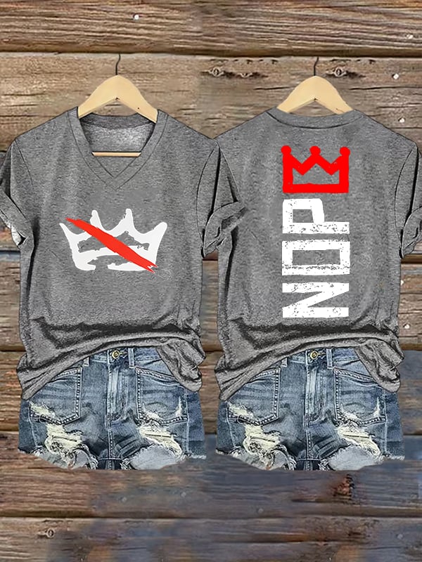 🔥Buy 3 Get 15% Off🔥Women's Nope, No Kings In America Print T-shirt
